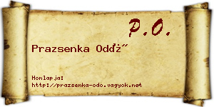Prazsenka Odó névjegykártya